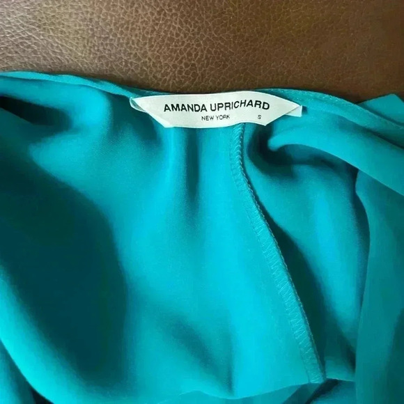NWOT Amanda Uprichard Fabianna Cowl Neck Sleeveless Midi Dress Atlantis Green S - Picture 6 of 6
